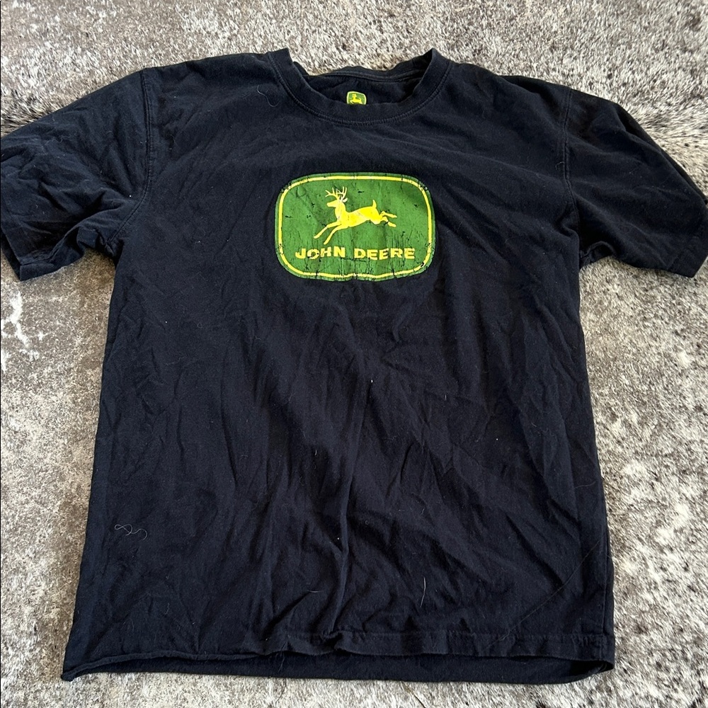 John Deere Black and Green Logo Tee